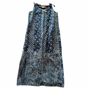 Kim Messier Unique Batik Yarn Dyed Handmade Art Patchwork Slit Dress Pants